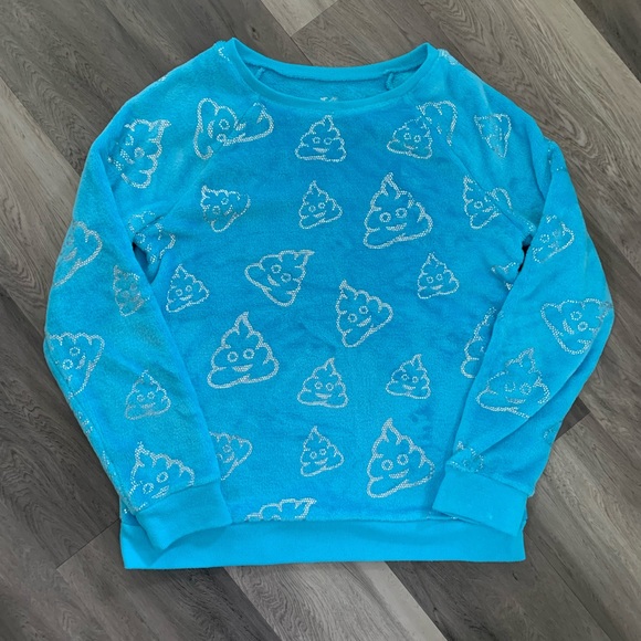 Girls Justice emoji plush sweatshirt (Size 16P) - Picture 1 of 4